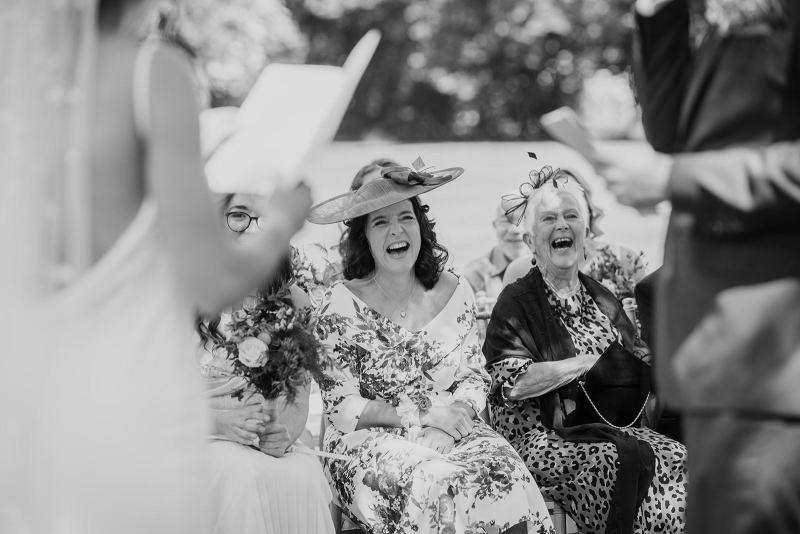 Mother of the bride and nan laughing-