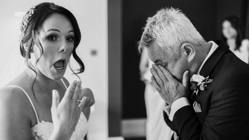 Bride with Father, first look